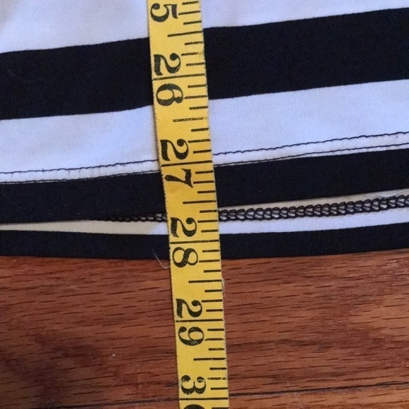 George Sleeveless Women’s Top Black white stripe Sz L Boxy Shape Back zipper - Picture 9 of 9